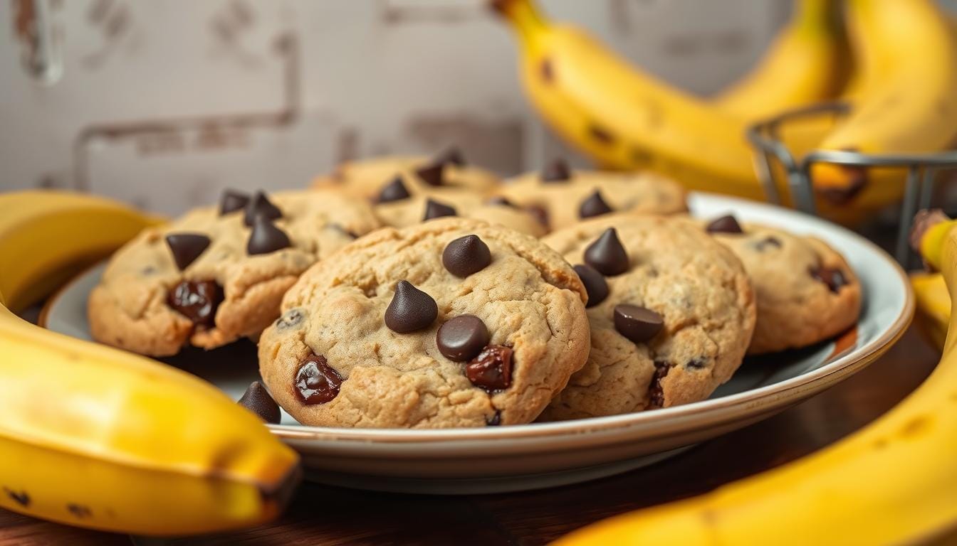 banana and choc chip cookies