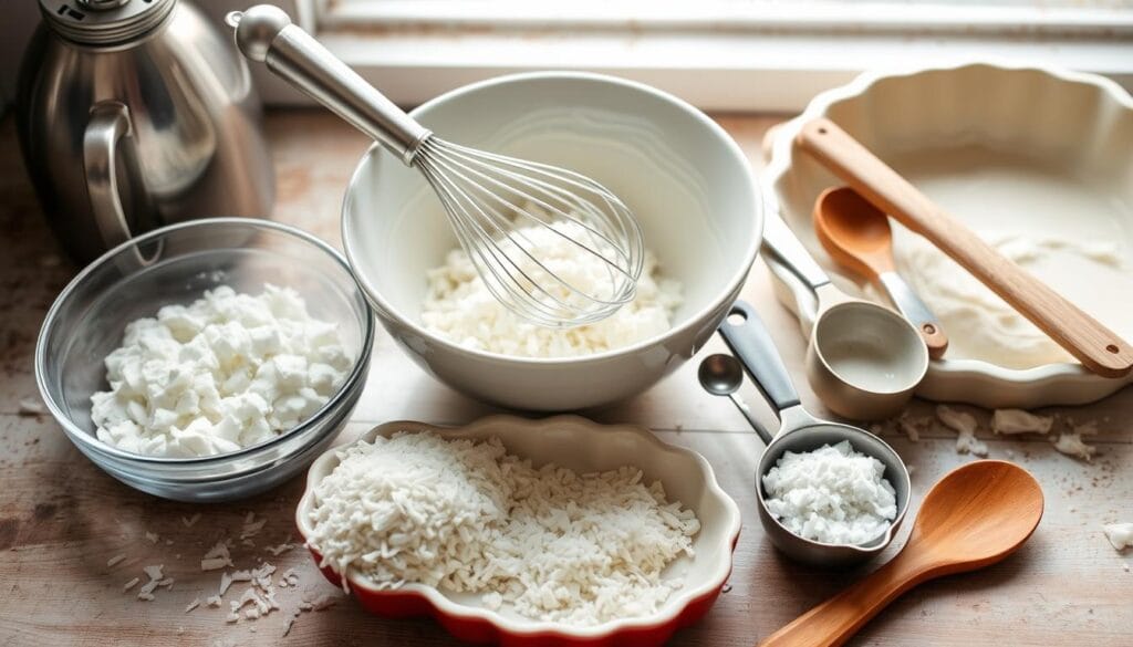 Kitchen tools for no crust coconut pie