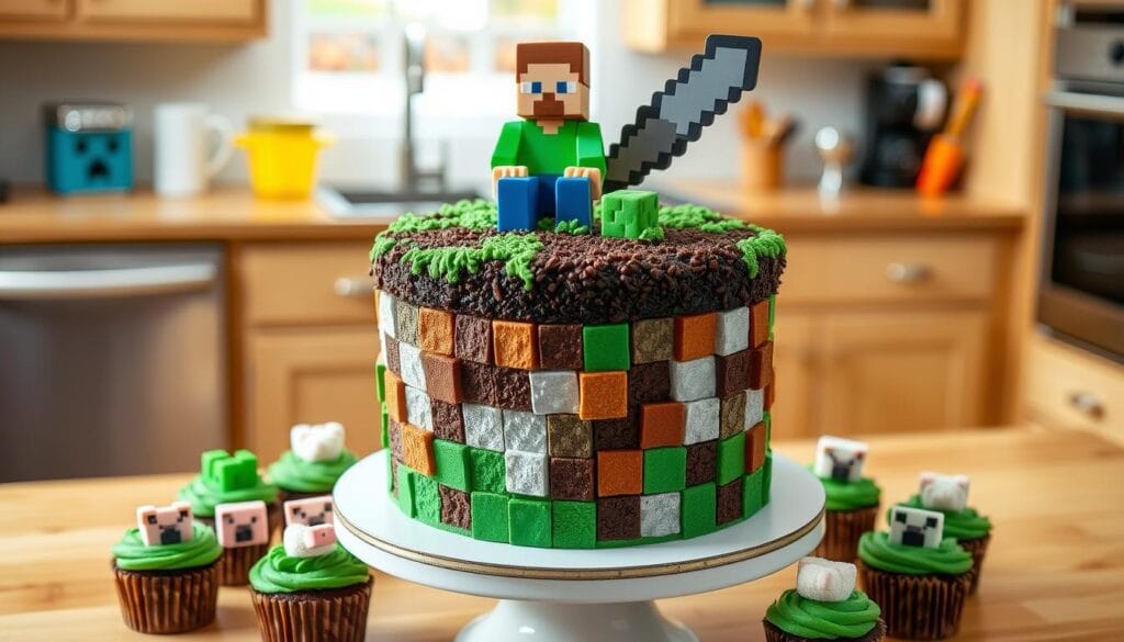 Minecraft cake decoration