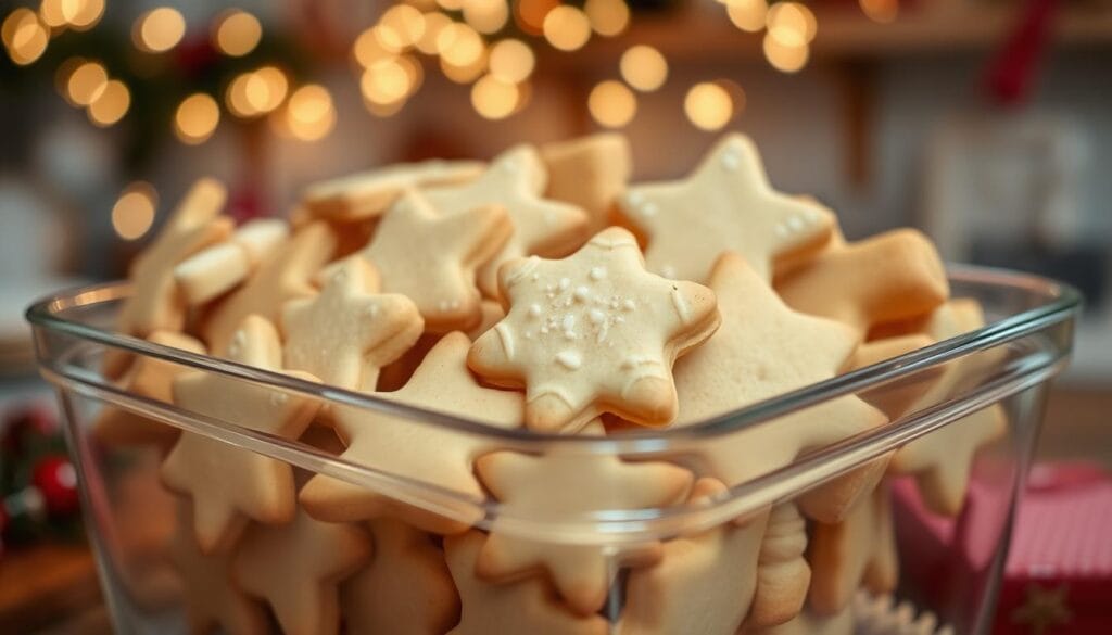 Shortbread cookies in storage container